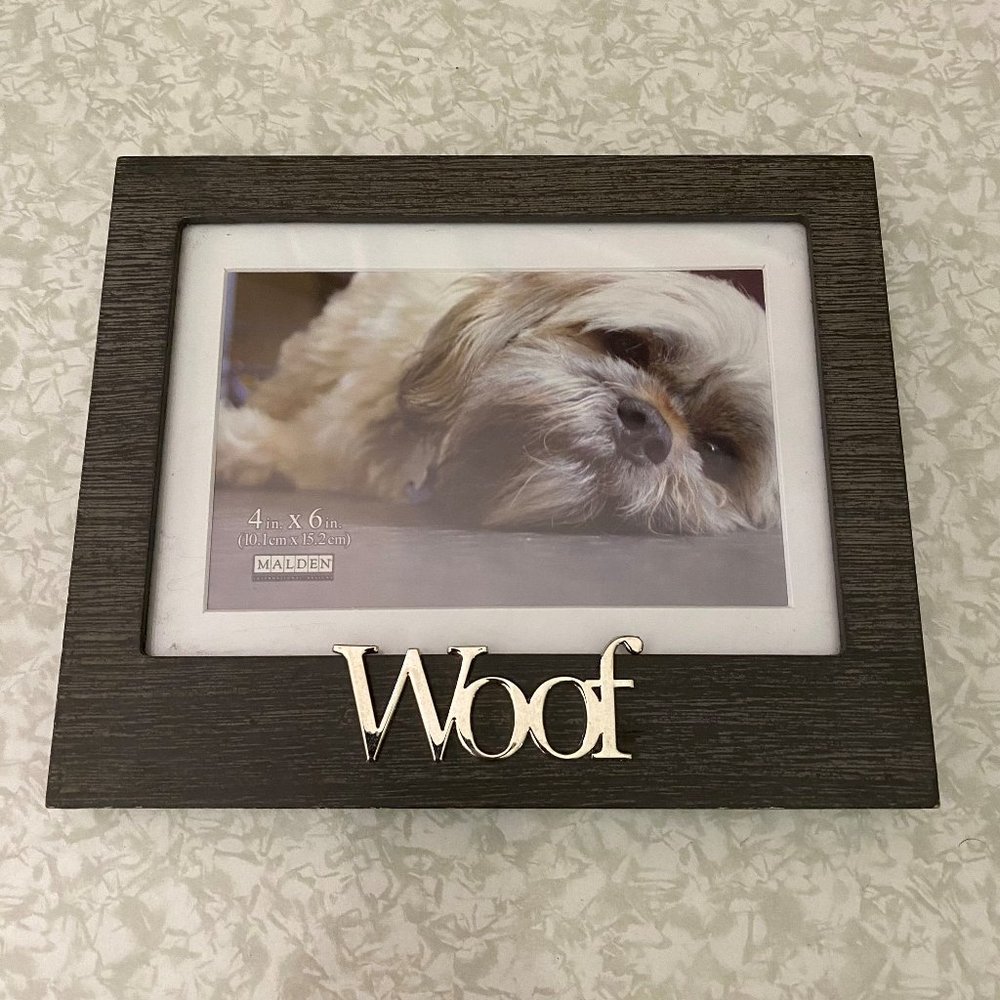 WOOF Furbaby 4"X6" Wood Picture Frame DISPLAY YOUR PUPS/DOGS